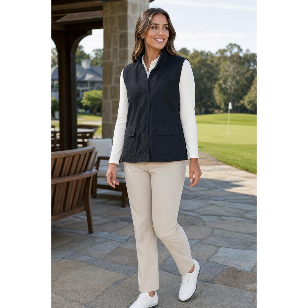 Vintage Callaway Golf Vest Women's L Black Microfiber Preppy Minimalist